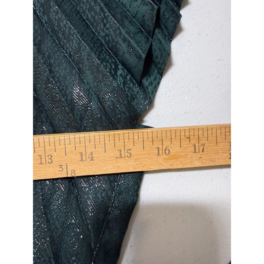 & Other Stories Womens Green Shimmer Pleated Maxi Dress Size 4 Holiday NEW - Picture 13 of 16